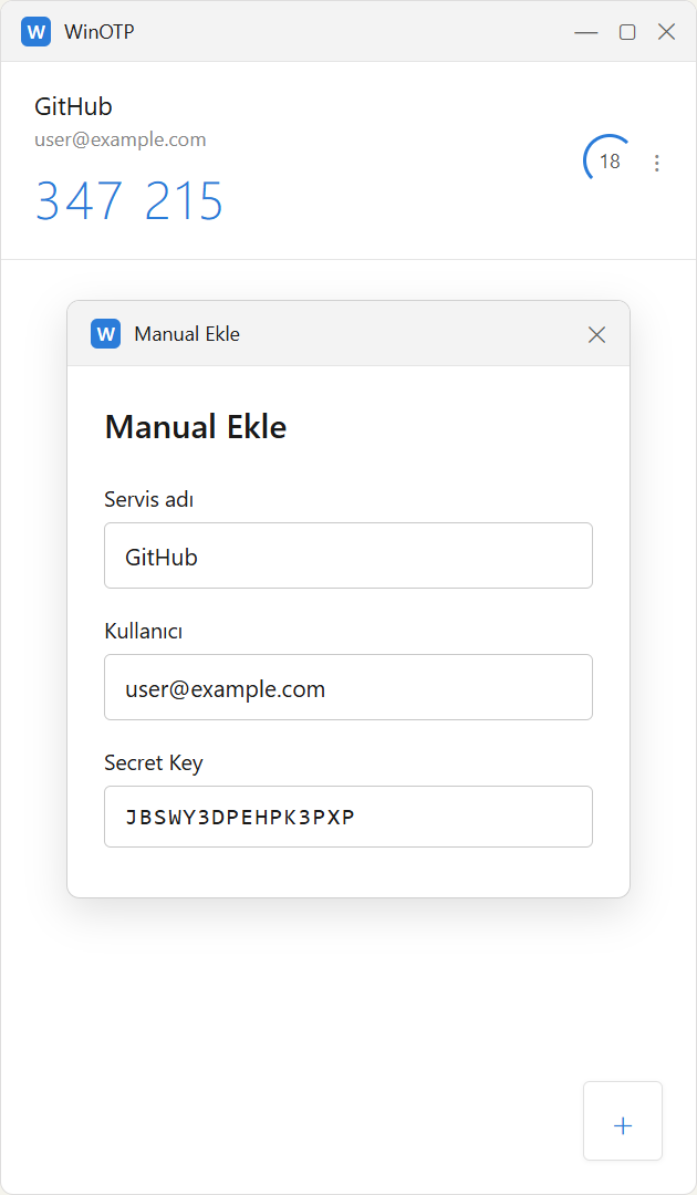 Manuel ekleme formu
